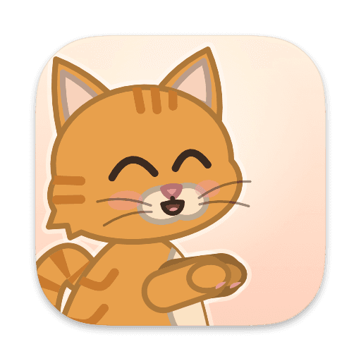The DeskPet app icon: a ginger cat waving