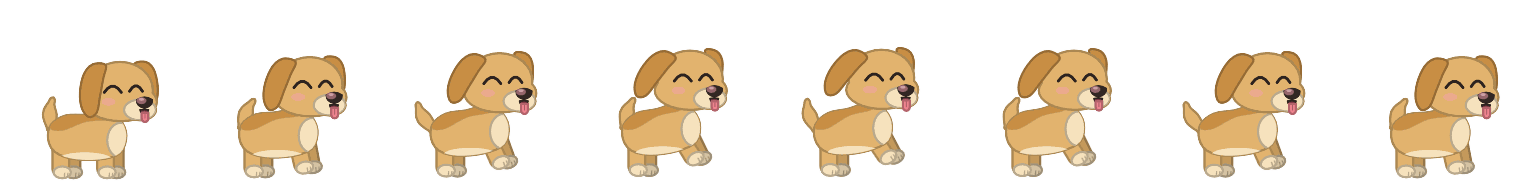 A golden dog wagging its tail